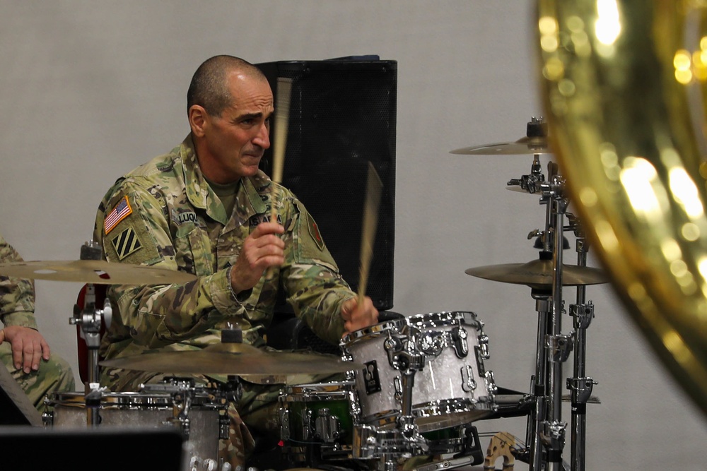 1st Infantry Division Band performs at Camp Kosciuszko, Poland