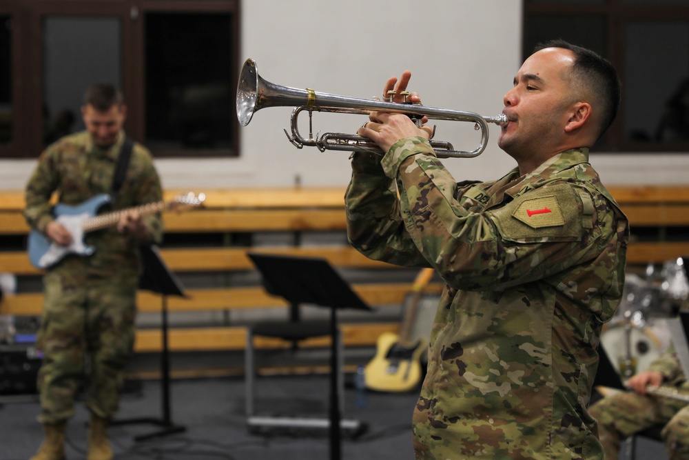 1st Infantry Division Band performs at Camp Kosciuszko, Poland