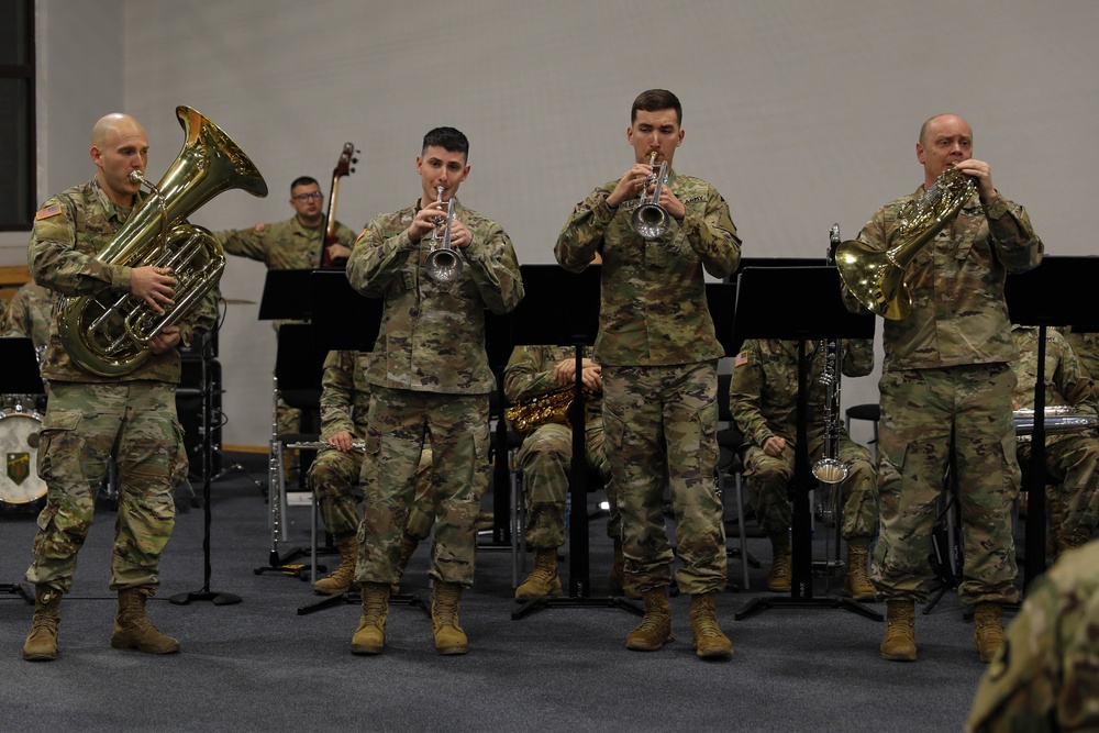 1st Infantry Division Band performs at Camp Kosciuszko, Poland