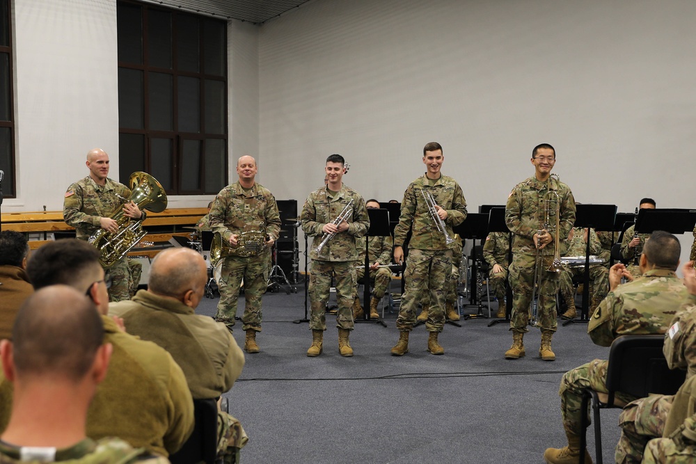 1st Infantry Division Band performs at Camp Kosciuszko, Poland