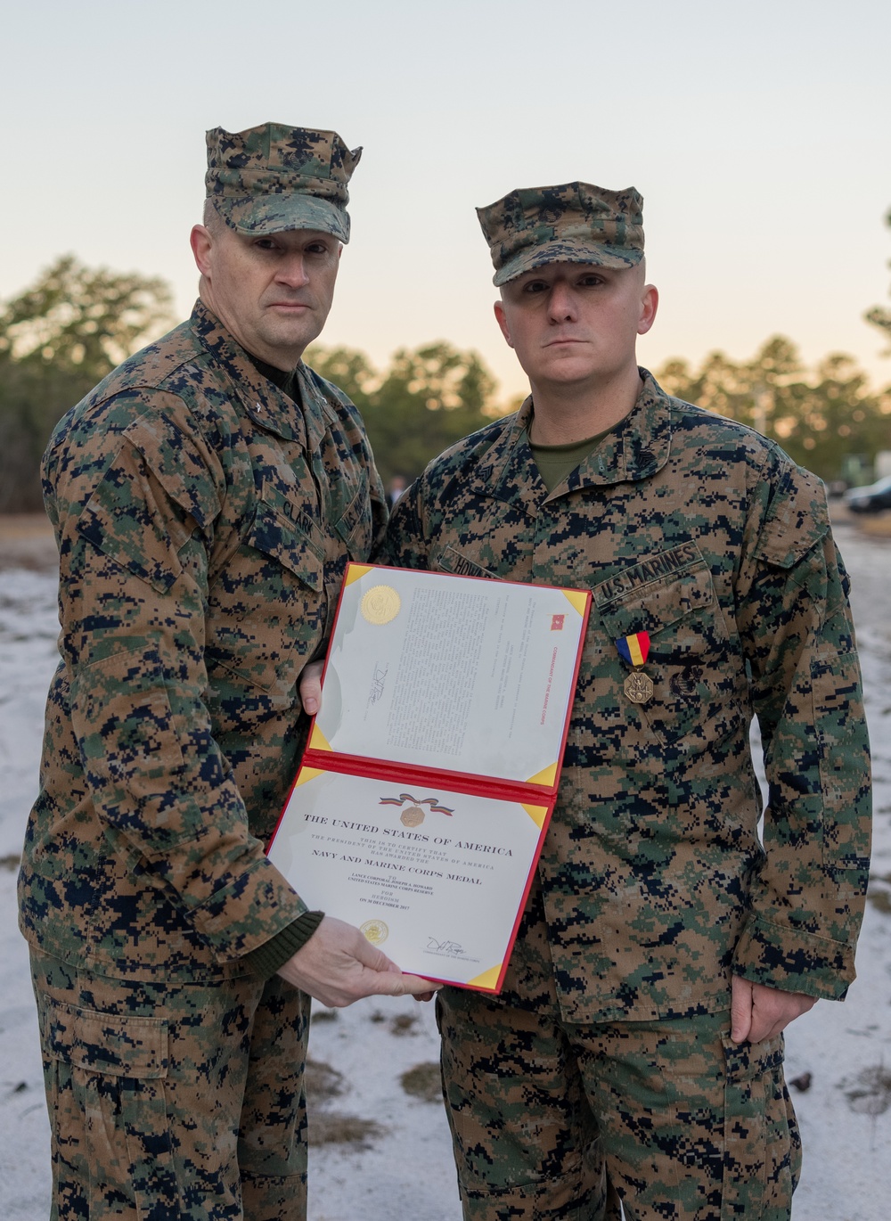 Sgt. Howard awarded the Navy and Marine Corps Medal