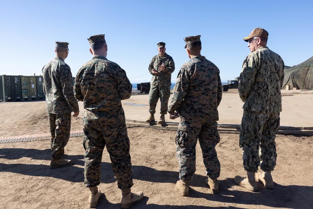 Marine, Navy leadership visit division command post, MAOC during Steel Knight