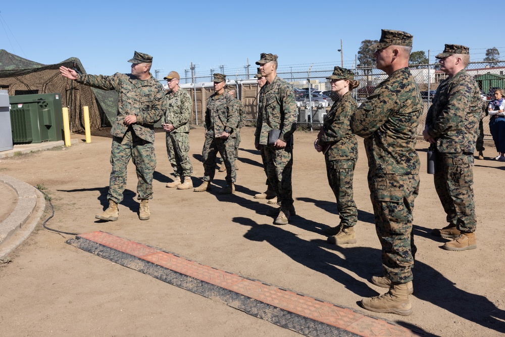 Marine, Navy leadership visit division command post, MAOC during Steel Knight
