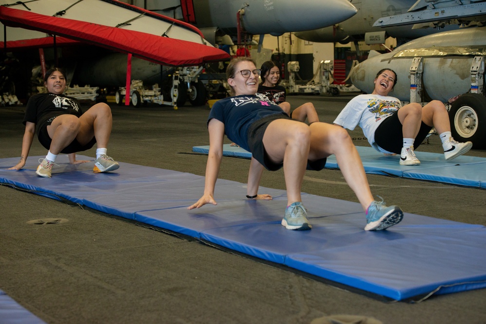 Sailors Take Part In A Gymnastics Exercise