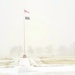 Fresh snow and the American Flag at Fort McCoy