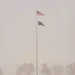 Fresh snow and the American Flag at Fort McCoy