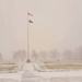 Fresh snow and the American Flag at Fort McCoy