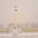 Fresh snow and the American Flag at Fort McCoy