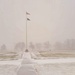 Fresh snow and the American Flag at Fort McCoy