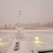 Fresh snow and the American Flag at Fort McCoy