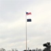 Fresh snow and the American Flag at Fort McCoy