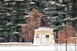 December 2022 snow scenes at Fort McCoy's Veterans Memorial Plaza