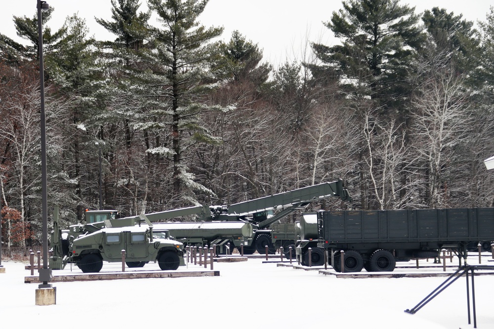 December 2022 snow scenes at Fort McCoy's Equipment Park