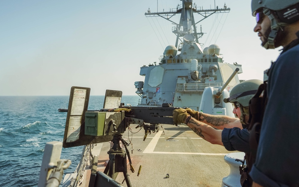 USS The Sullivans conducts weapons training