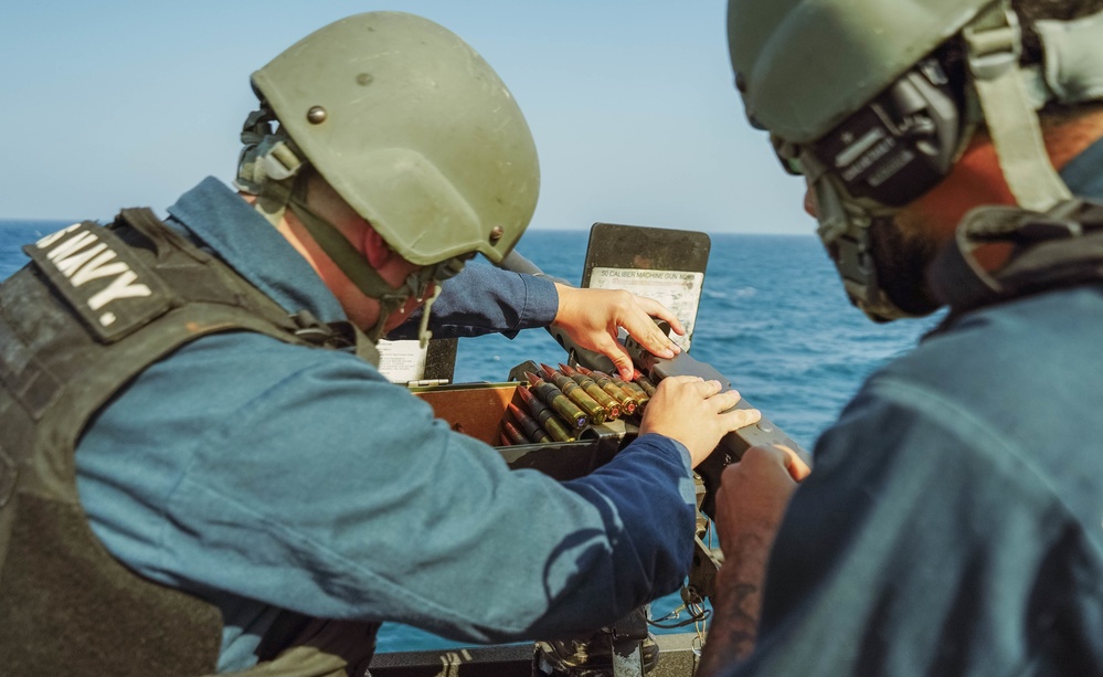 USS The Sullivans conducts weapons training