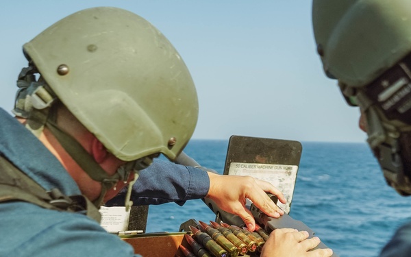 USS The Sullivans conducts weapons training