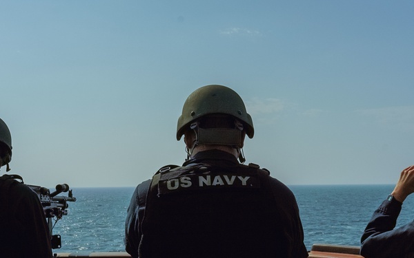 USS The Sullivans conducts weapons training