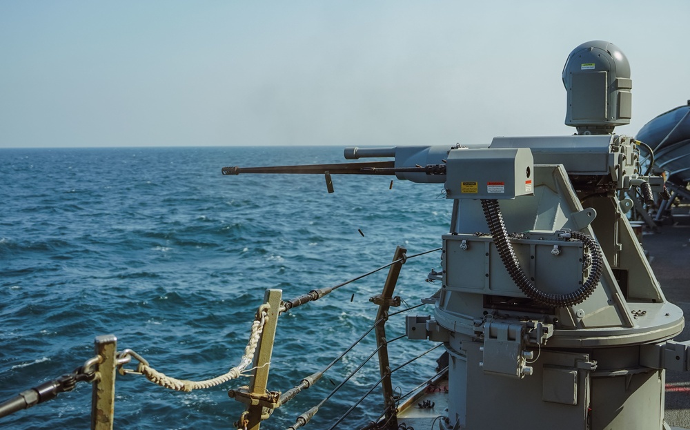 USS The Sullivans conducts weapons training