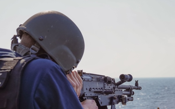 USS The Sullivans conducts weapons training