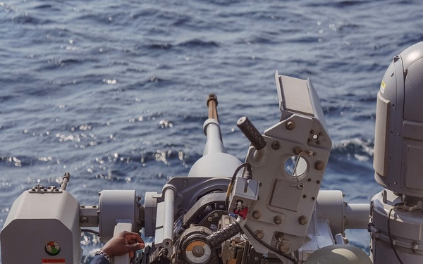 USS The Sullivans conducts weapons training