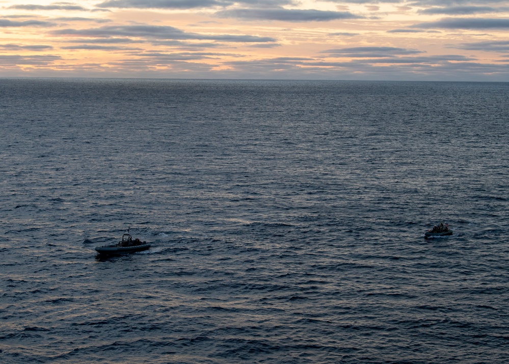 Morning Preparations for Artemis I Orion Spacecraft Recovery aboard USS Portland