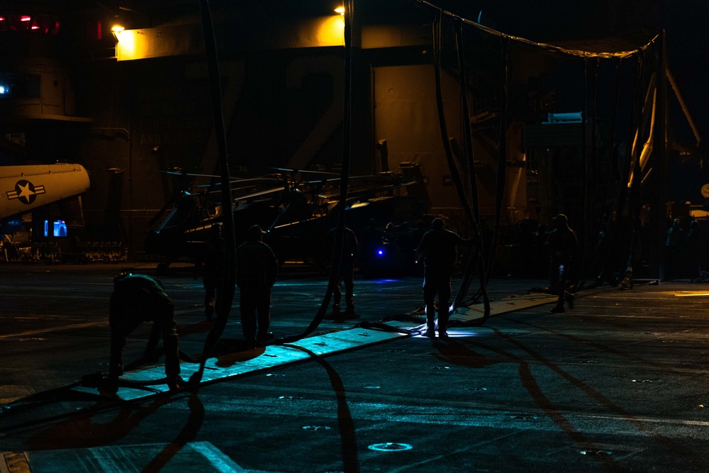 Sailors simulate crash landing response.