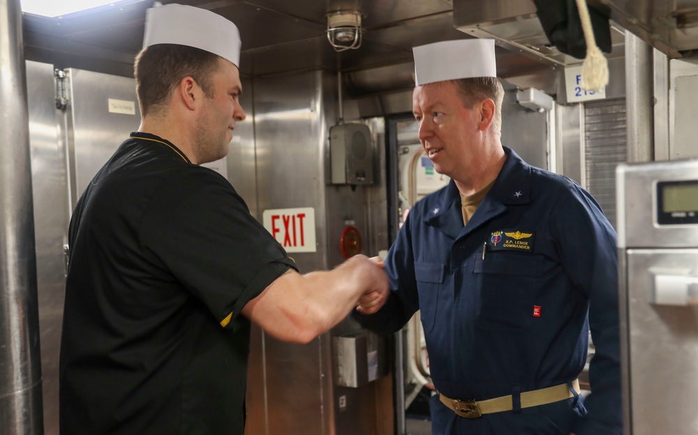 Rear Adm. Kevin Lenox visits USS Gridley