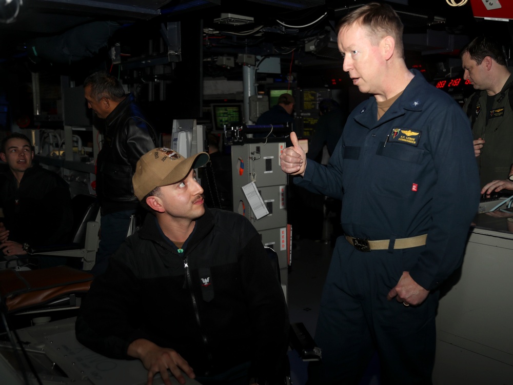 Rear Adm. Kevin Lenox visits USS Gridley