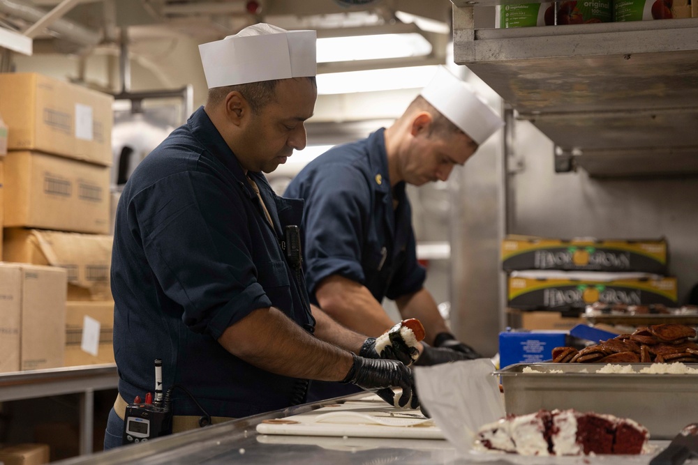 Abraham Lincoln Sailors prepare food