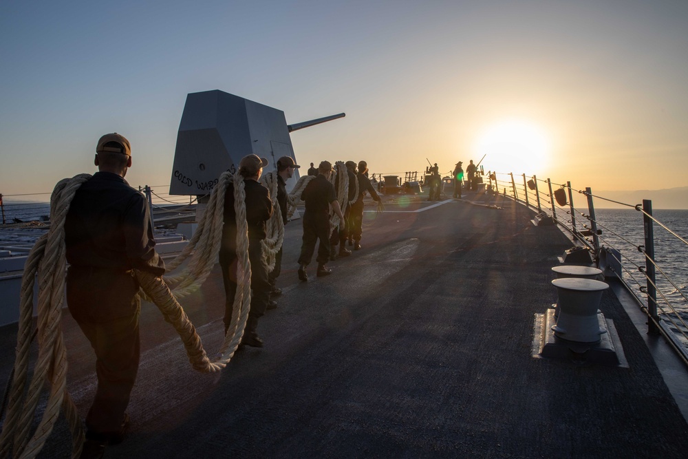 USS Nitze departs Aqaba, Jordan