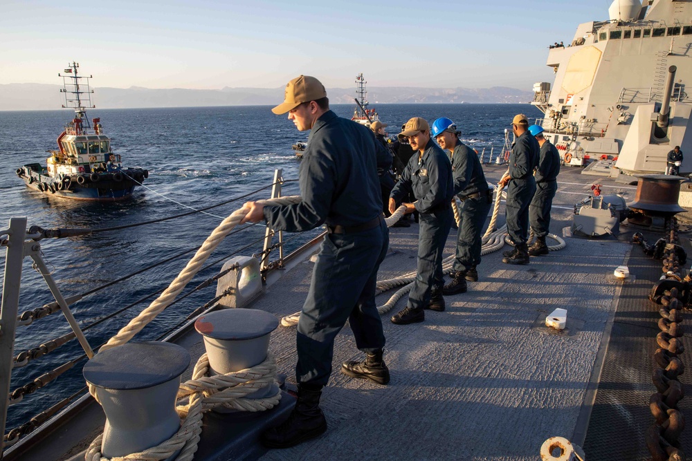 USS Nitze departs Aqaba, Jordan