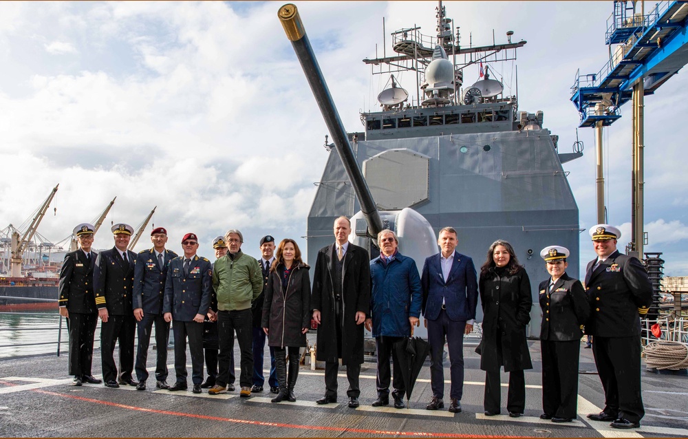 USS Leyte Gulf (CG 55) Welcomes Distinguished Visitors in Koper, Slovenia