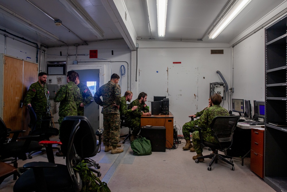 U.S. Marines work with the Canadian Army