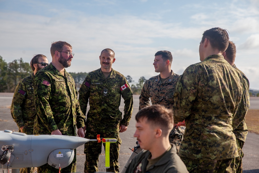 U.S. Marines work with the Canadian Army