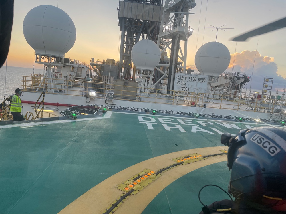 Coast Guard medevacs worker from oil rig 189 miles south of Port Fourchon, La