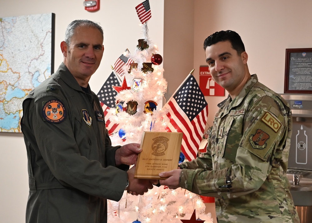 174th Attack Wing Officer Recognized for Aiding Fellow Airman Suffering a Medical Condition