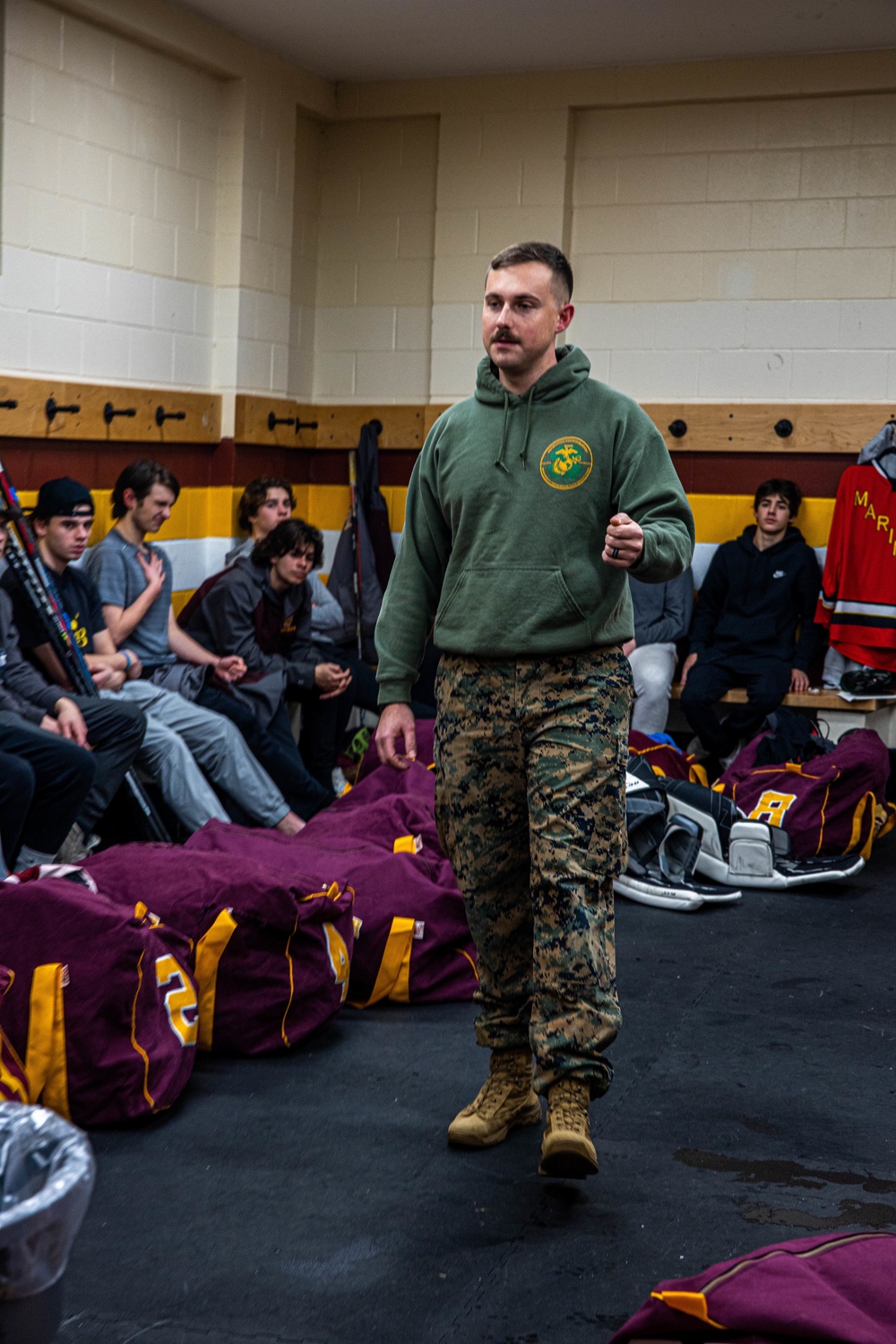 Boston Marines host Weymouth High School hockey leadership seminar