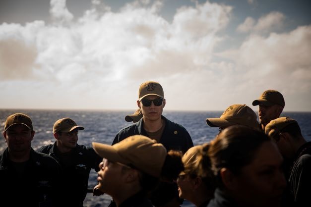 USS Emory S Land Conducts At-Sea Fire Drill