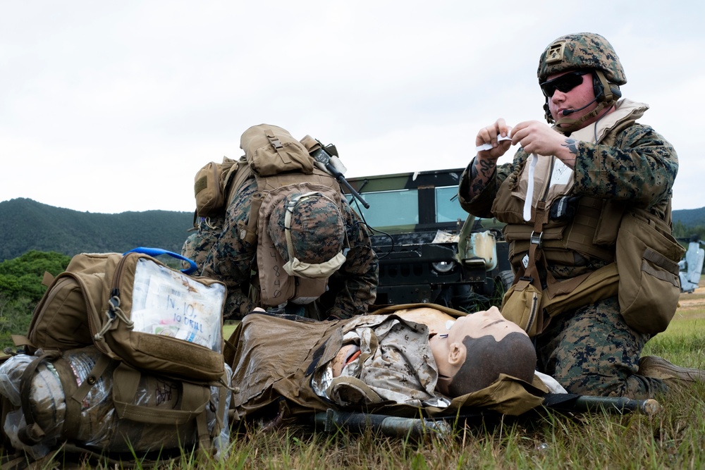 Corpsmen Practice En Route Casualty Care