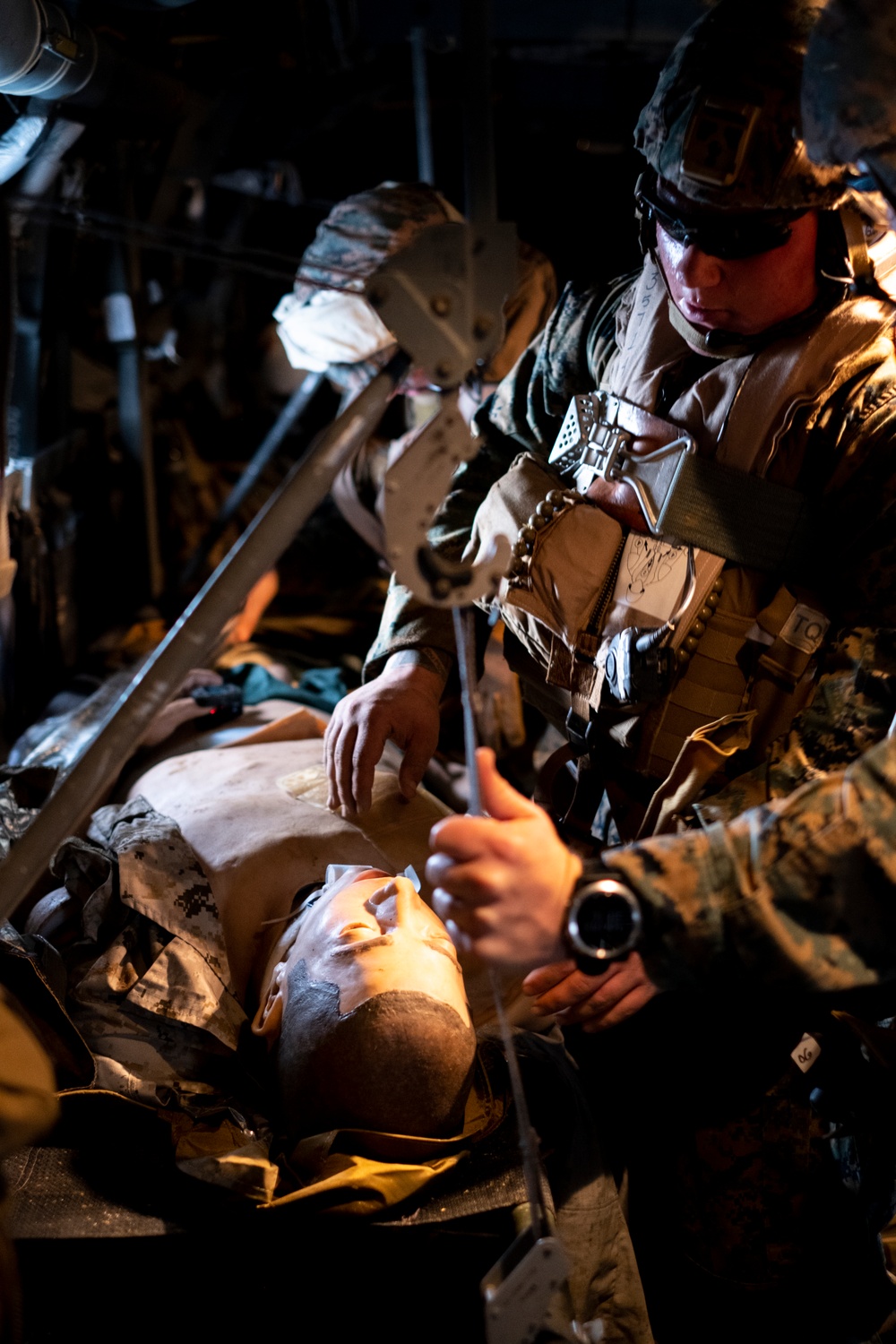 Corpsmen Practice En Route Casualty Care