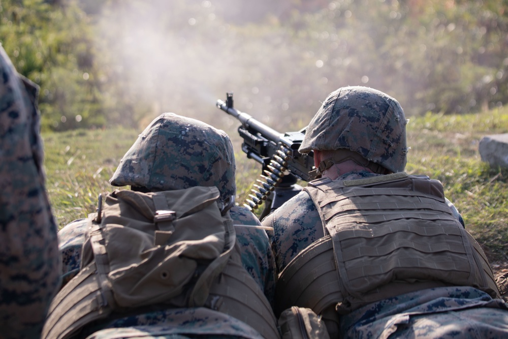 Combat Logistics Regiment 37 Marines Conduct M240B Medium Machine Gun Range