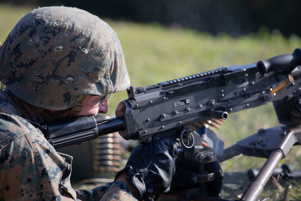 Combat Logistics Regiment 37 Marines Conduct M240B Medium Machine Gun Range