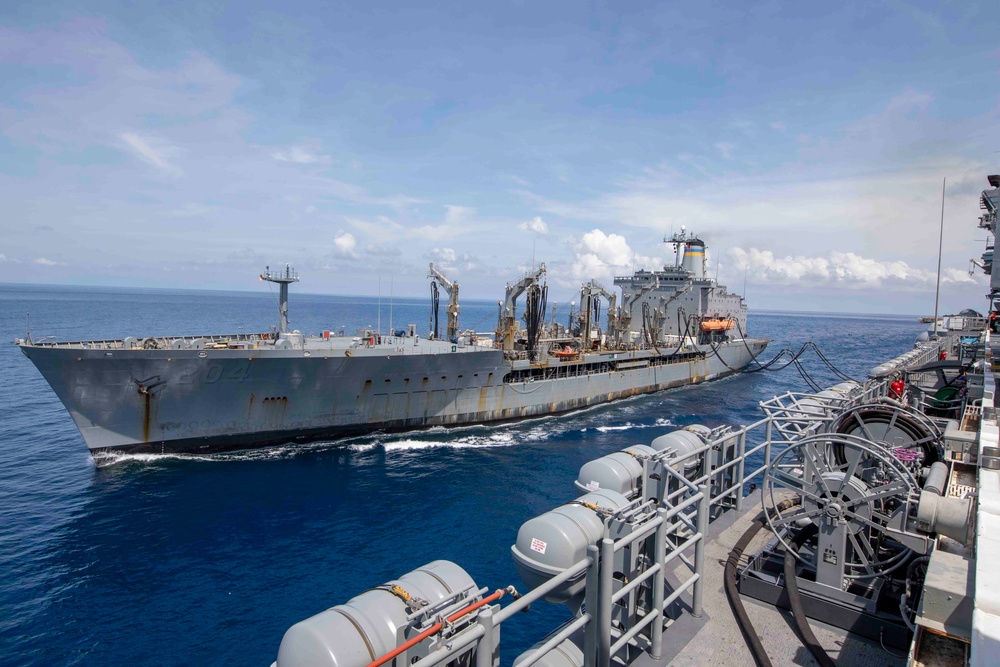 Makin Island Refueling at Sea