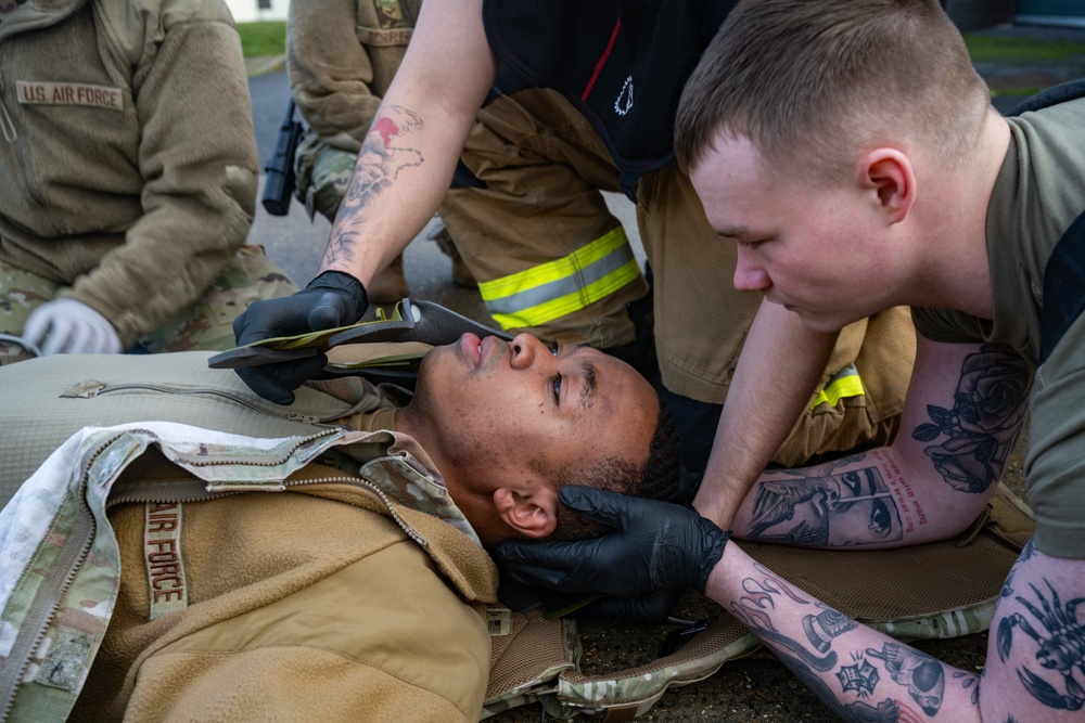 RAF Mildenhall practices preparedness, disaster response