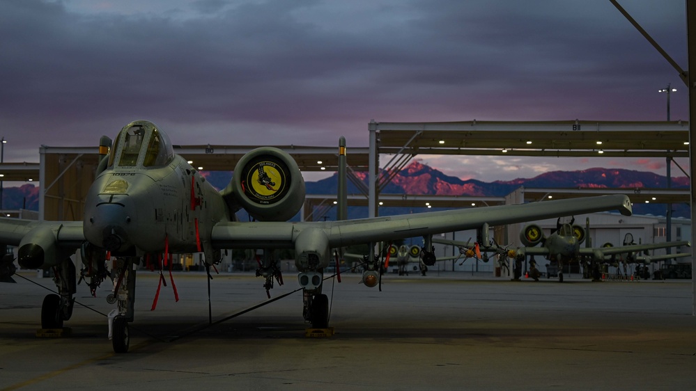 Always ready; A-10 maintenance at sunset