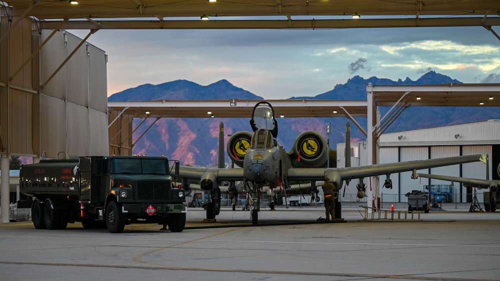 Always ready; A-10 maintenance at sunset