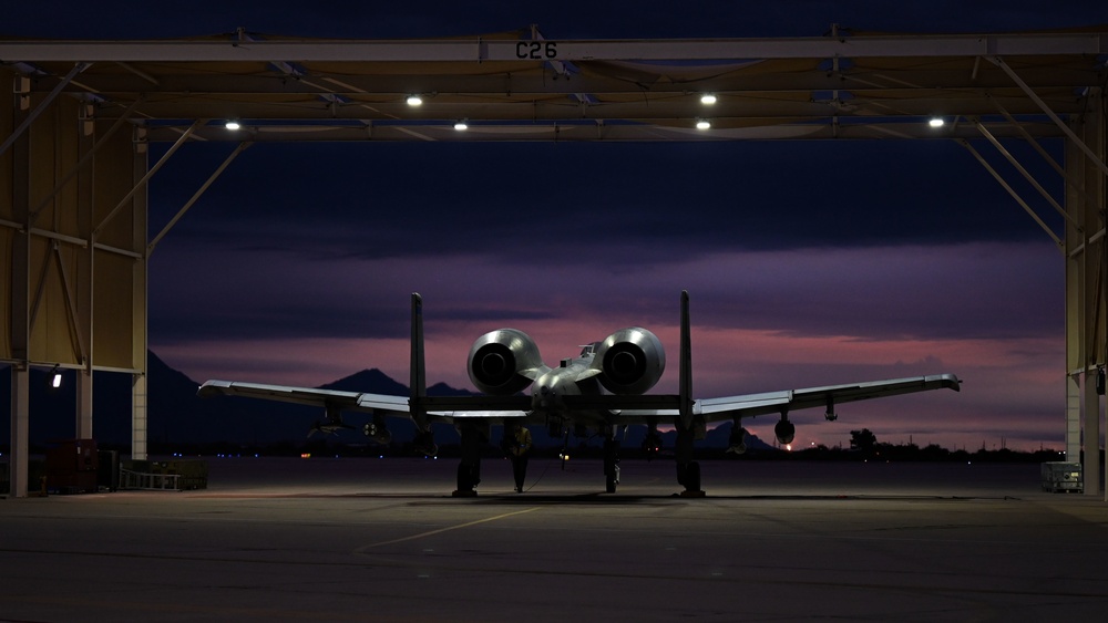 Always ready; A-10 maintenance at sunset