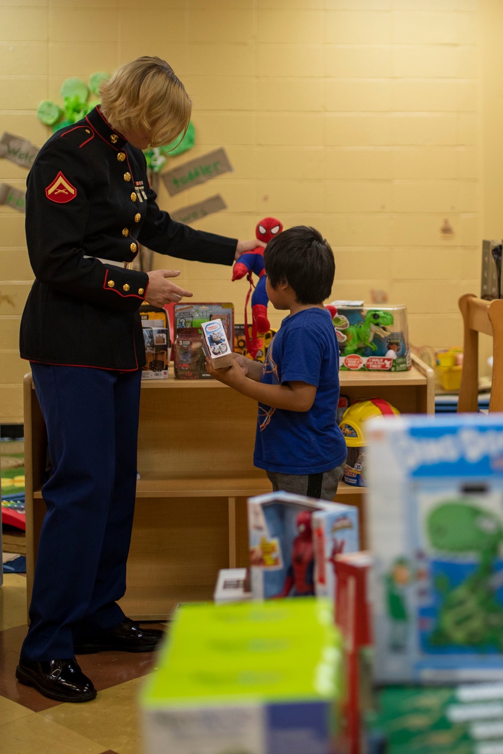 U.S. Marines volunteer at Toys for Tots event