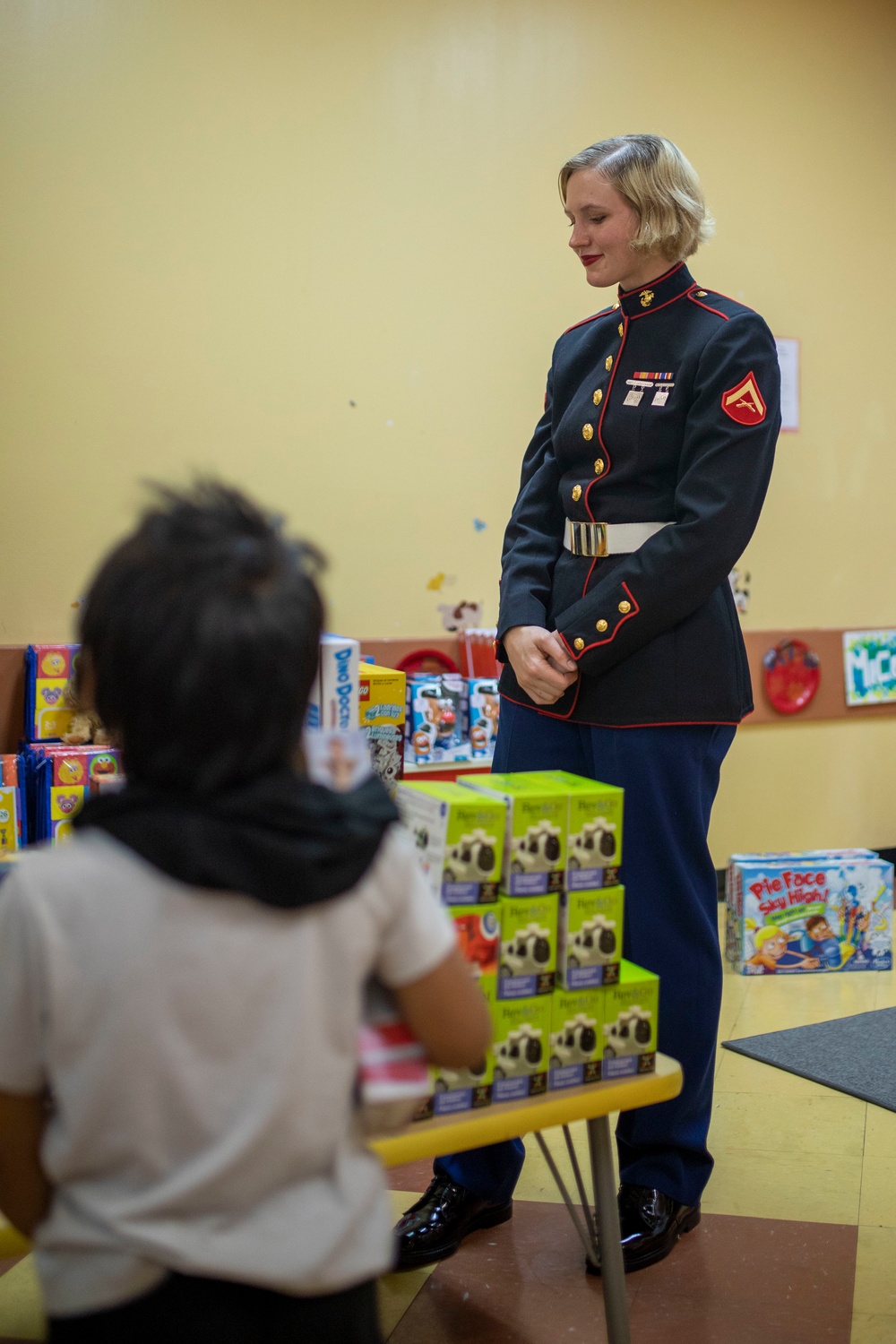 U.S. Marines volunteer at Toys for Tots event