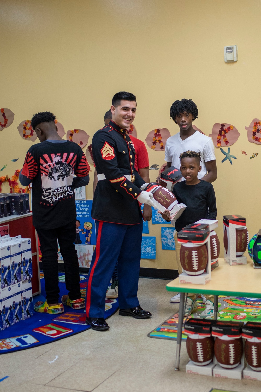 U.S. Marines volunteer at Toys for Tots event